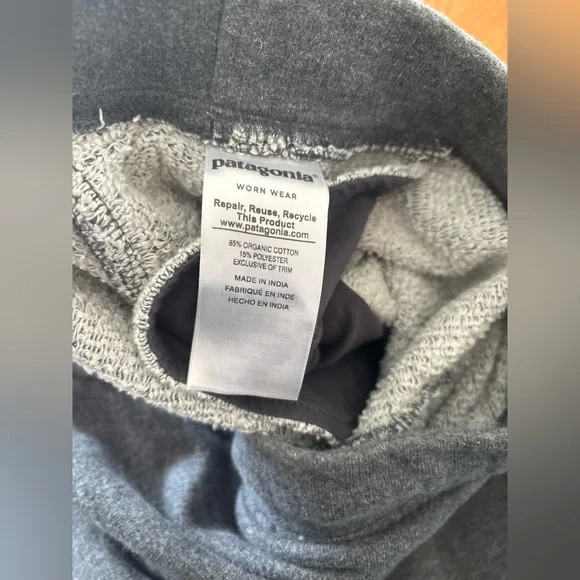 Patagonia Men’s Sweatpants Large Gray Drawstring Zip Pocket Organic Cotton - Picture 7 of 7